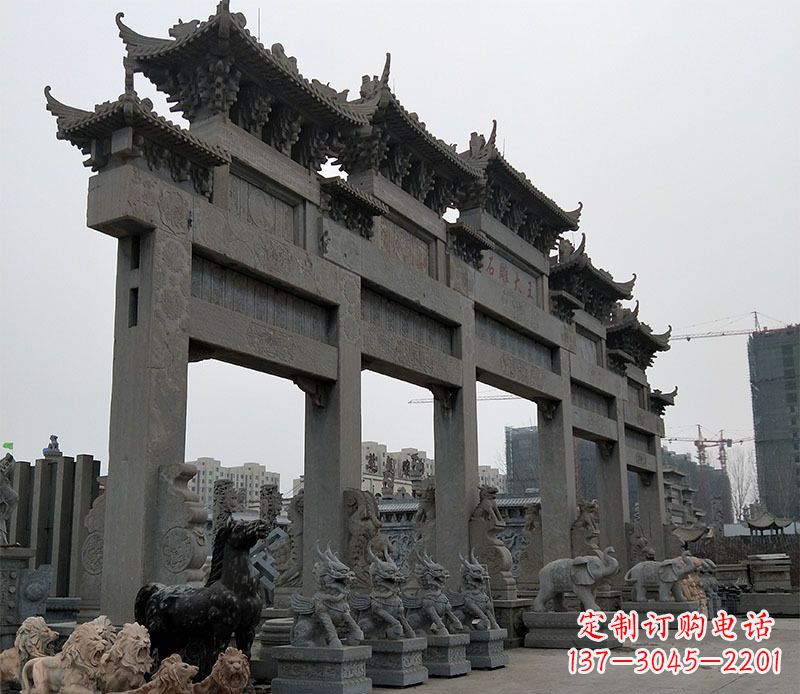 开封精美仿古牌坊石雕
