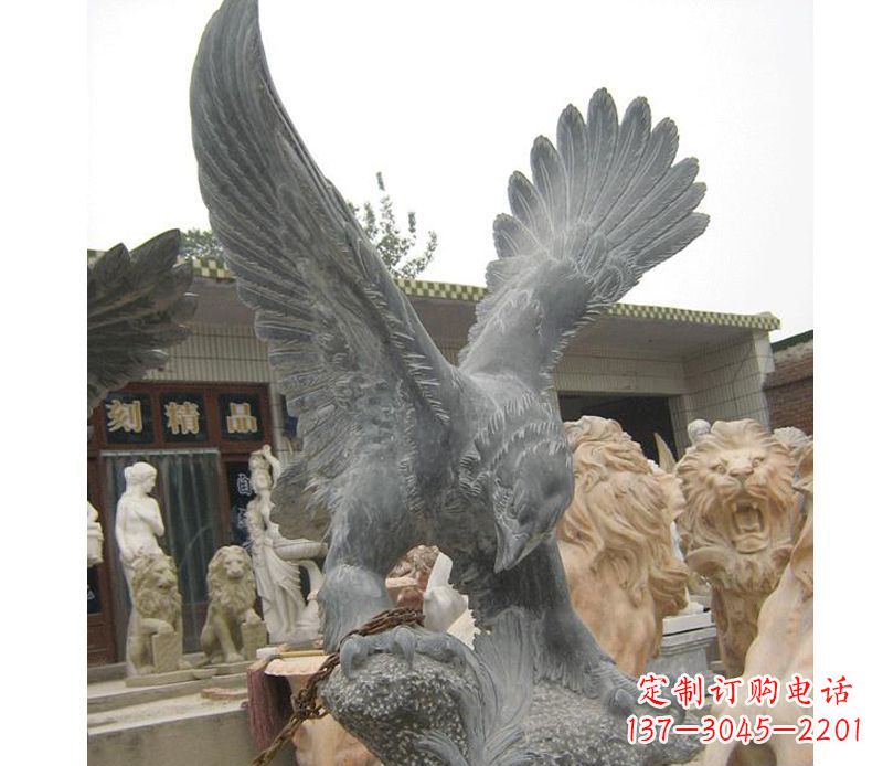 开封中领雕塑神秘的老鹰石雕