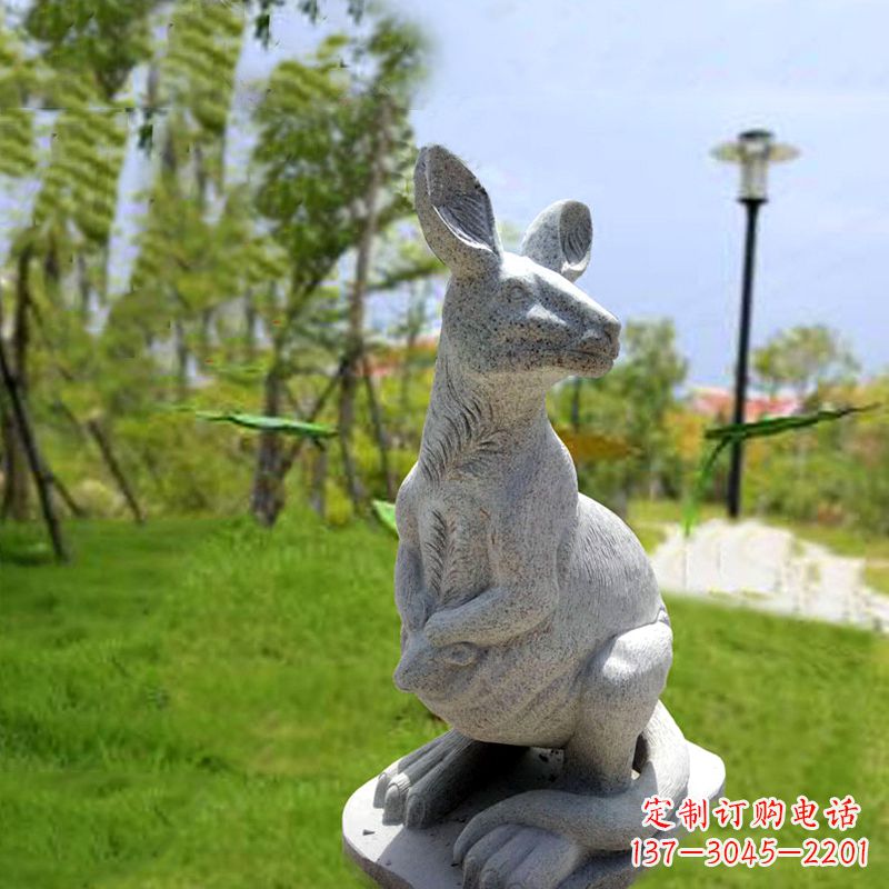 开封袋鼠园林石雕摆件