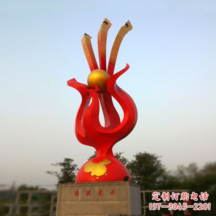 开封精美不锈钢凤凰雕塑
