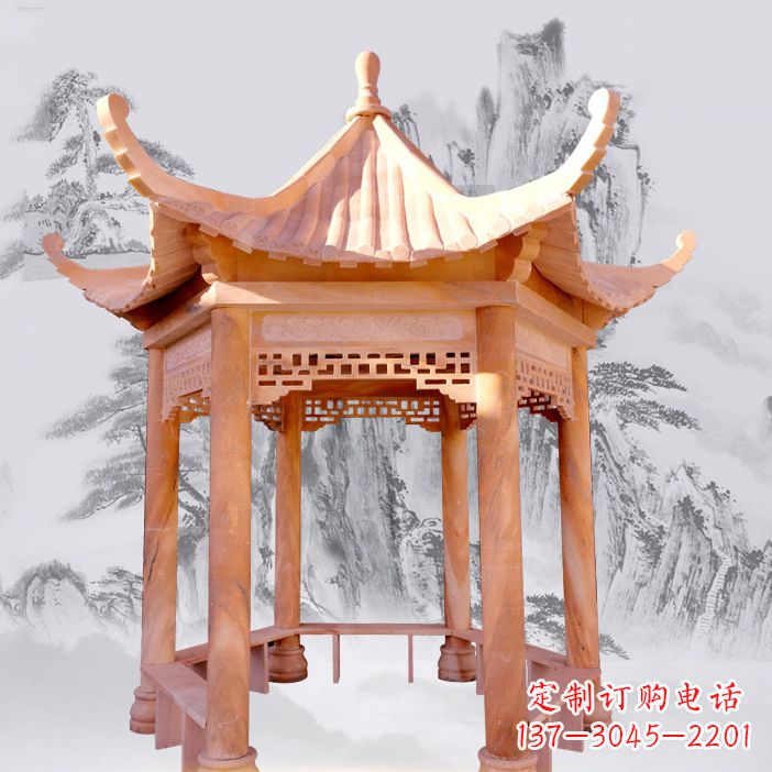 开封优雅大理石雕刻凉亭