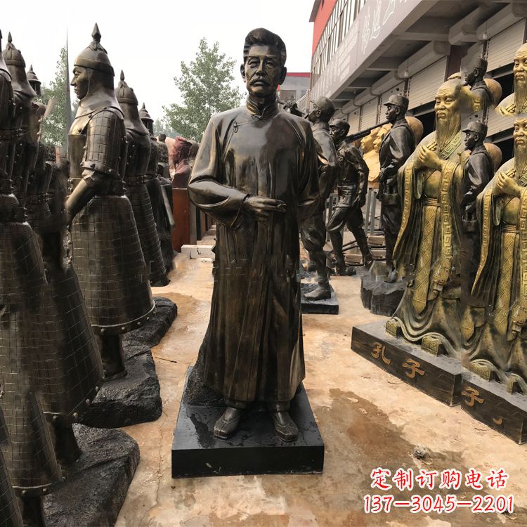 开封经典人物鲁迅大师仿铜雕塑