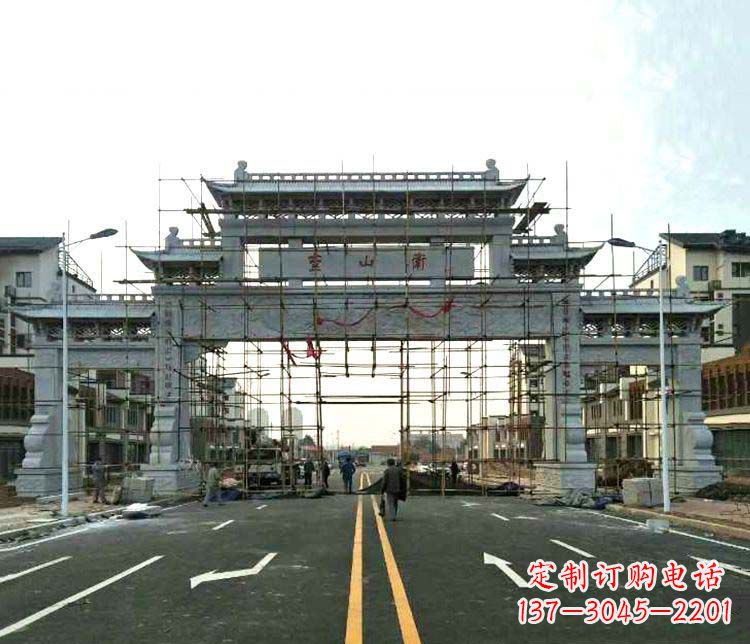开封道路三门石牌坊石雕