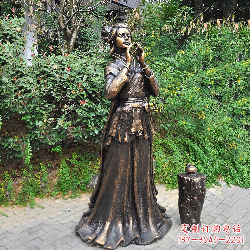 开封貂蝉铜雕塑公园古代美女人物雕塑