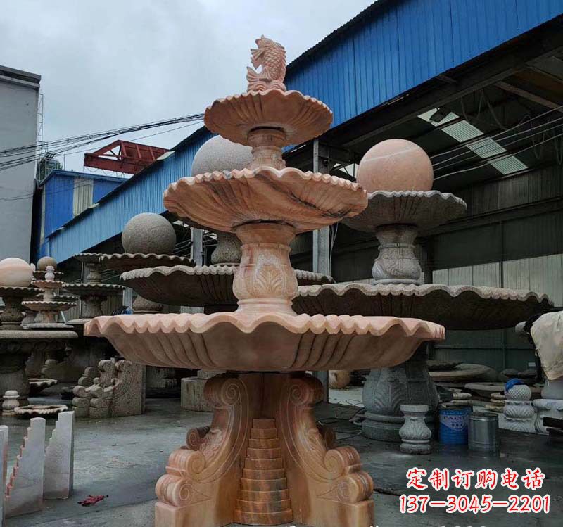 开封高品质跌水钵石喷泉雕塑