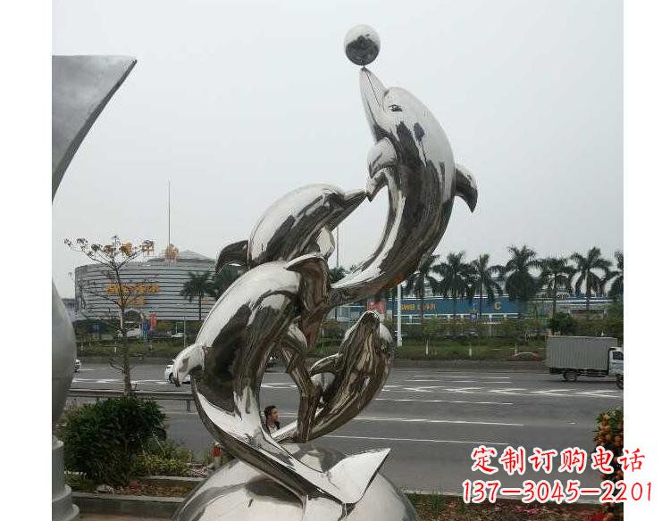 开封海豚精美不锈钢雕塑