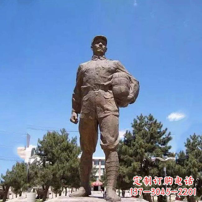开封董存瑞石雕像-景区园林英雄人物景观雕塑