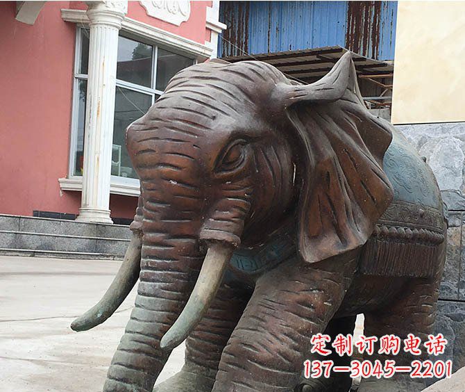 开封动物大象公园铜雕摆件