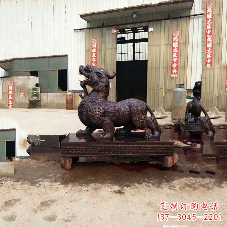 开封独角兽铸铜雕塑—精雕细琢的艺术瑰宝
