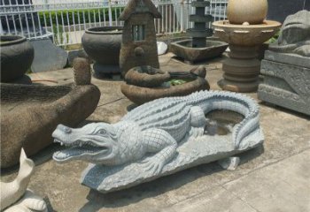开封动物雕塑大理石鳄鱼