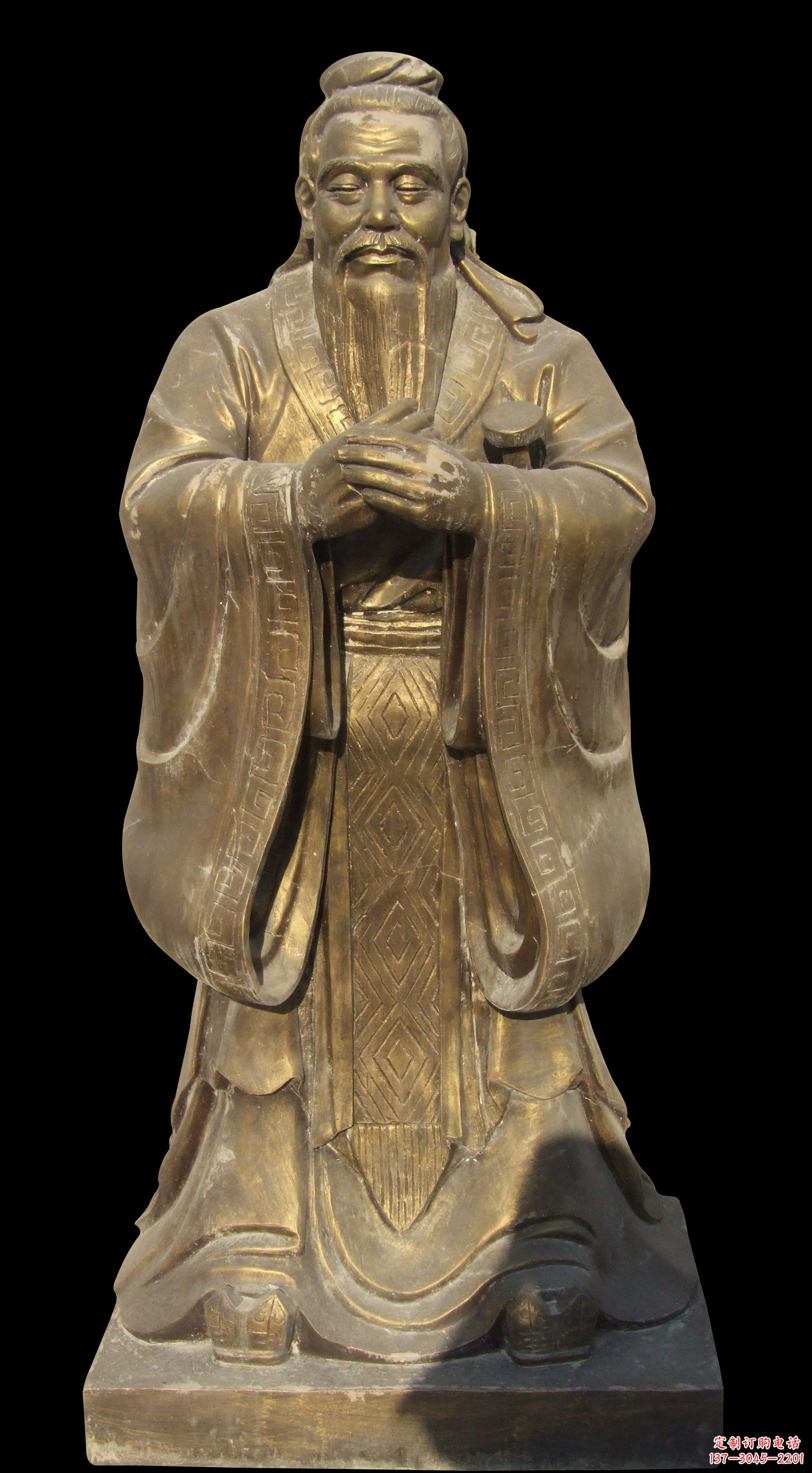 开封手工精美锻铜孔子铜雕像