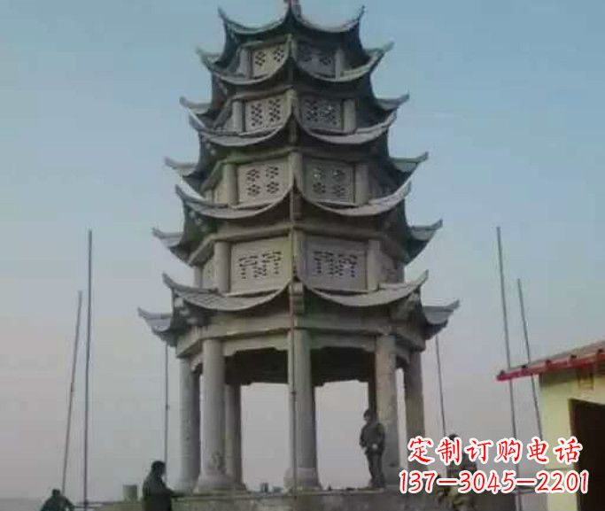 开封精美绝伦的多层凉亭石雕