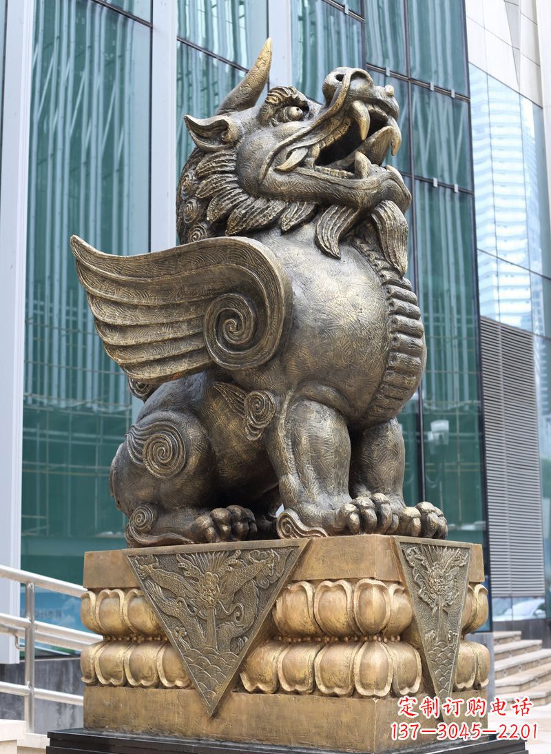 开封精美独角兽铜雕