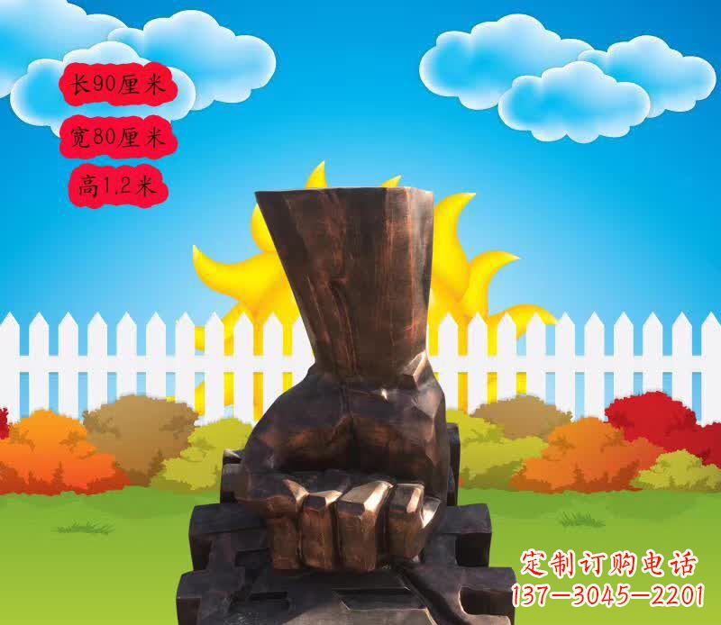 开封精美铜拳头雕塑