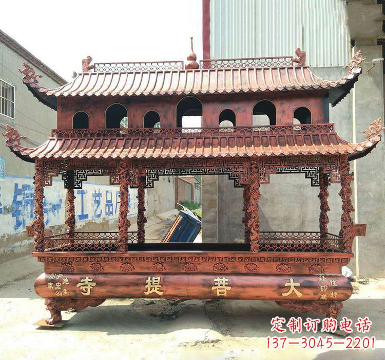开封方形铜定制香炉雕塑