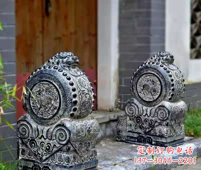开封精美仿古抱鼓石门墩雕塑