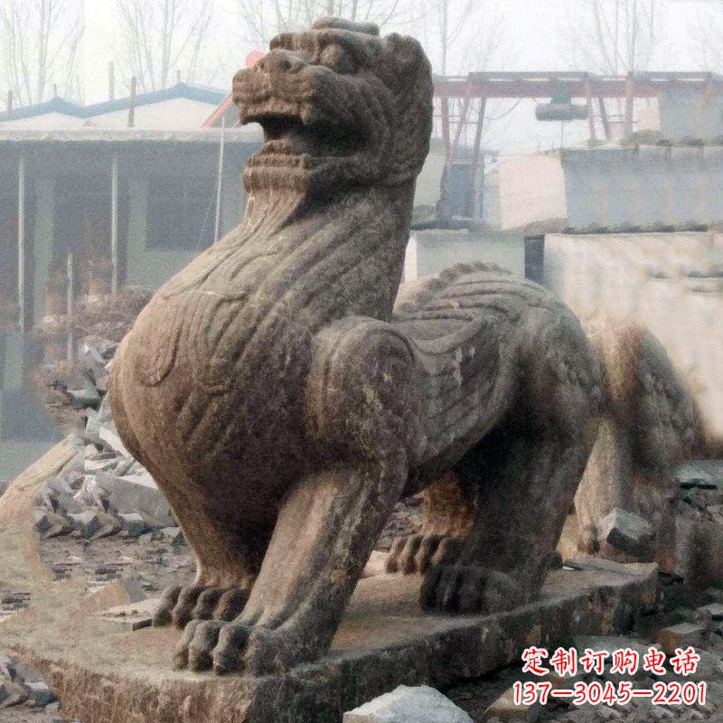 开封中领雕塑狴犴青石雕塑融入古代神话的历史文化风格