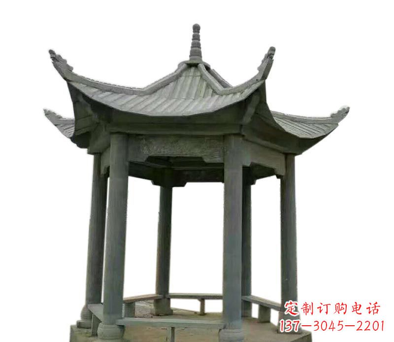 开封仿古六角凉亭石雕 (2)