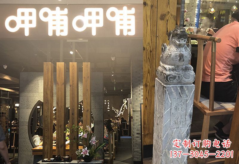 开封仿古貔貅马柱拴马石雕