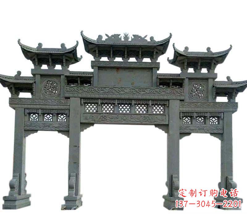 开封精美的仿古大理石牌坊雕塑