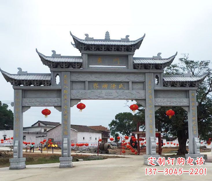 开封精美仿古牌坊石雕