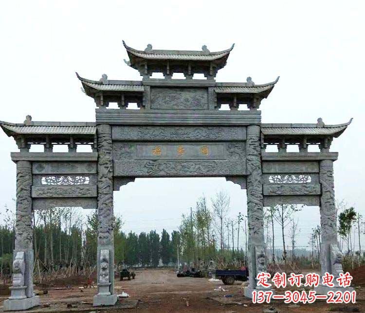 开封精美石雕牌坊雕塑