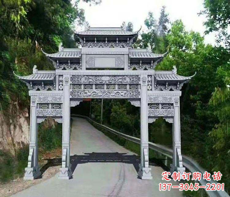 开封仿古三门牌坊石雕