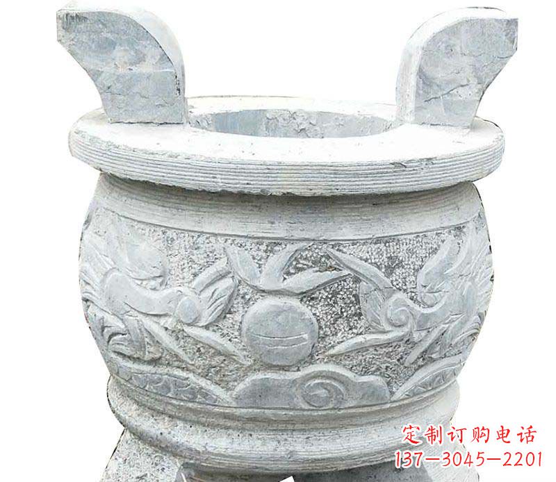 开封精美仿古三足香炉石雕