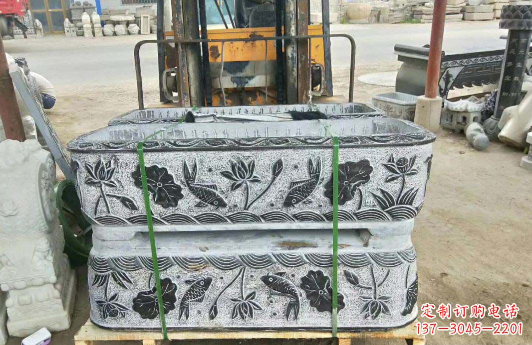 开封精美古典仿古石水缸雕塑