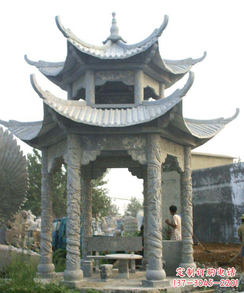 开封传统工艺石雕凉亭,精美细致,给你温馨家园