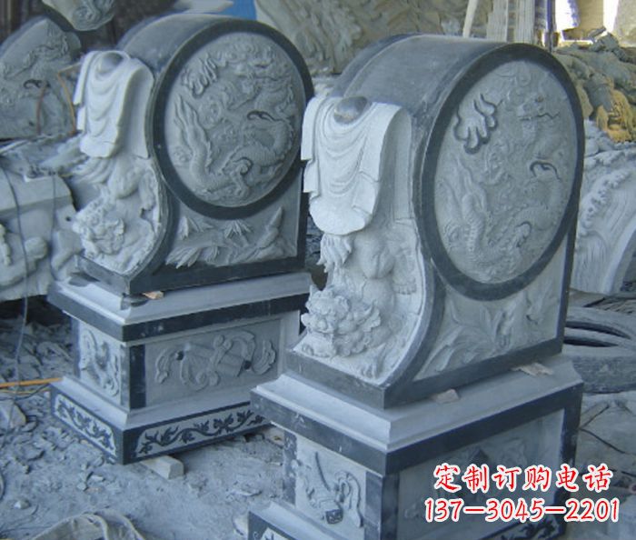 开封仿古石门墩招财抱鼓石雕塑