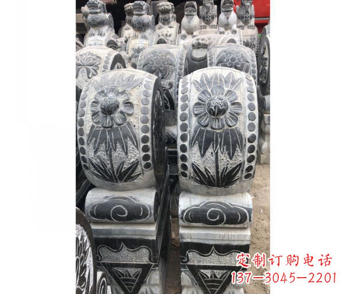 开封仿古石门墩镇宅抱鼓石雕塑