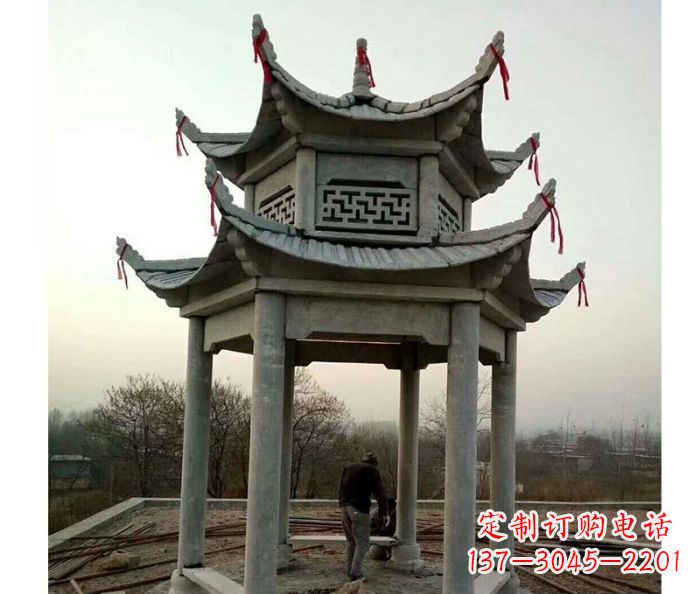 开封仿古双层石雕凉亭 (4)