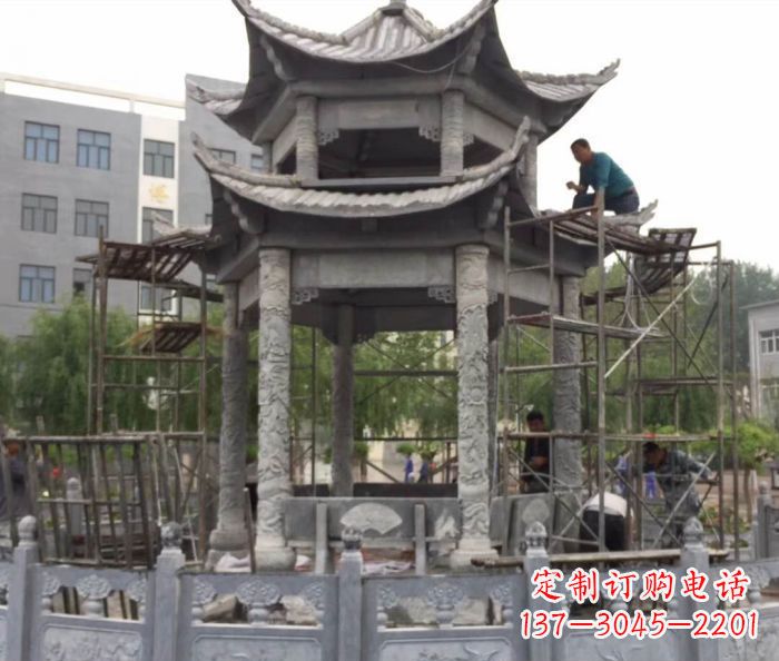 开封仿古双层石雕凉亭