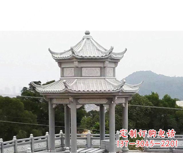 开封仿古双层石雕凉亭