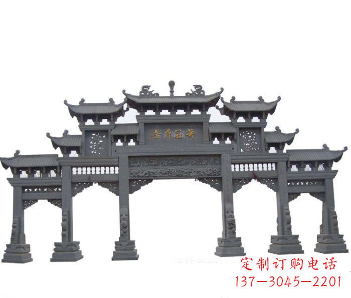 开封仿古五门牌坊石雕