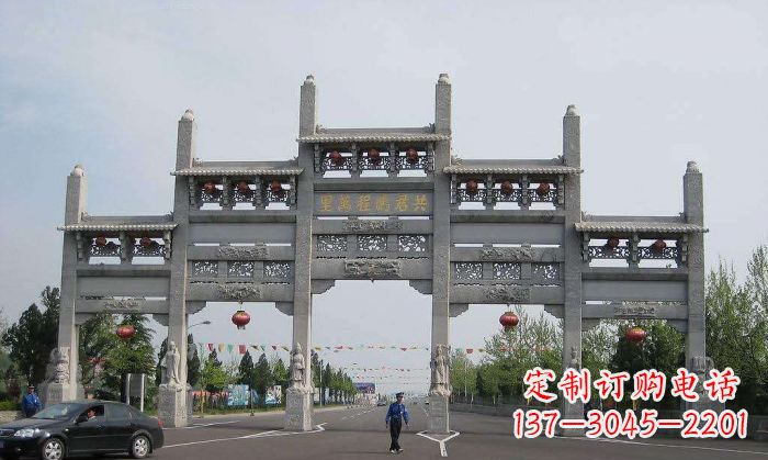 开封精美仿古石雕牌坊雕塑