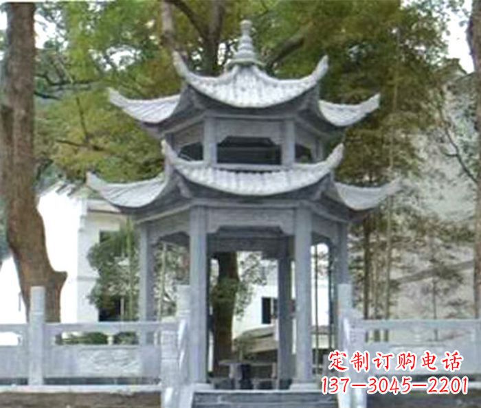 开封仿古园林双层石雕凉亭