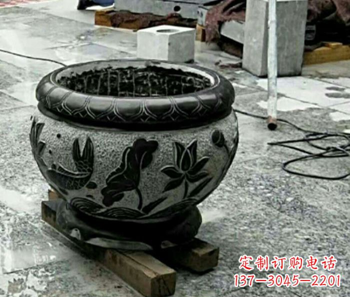 开封仿古招财水缸石雕 (2)