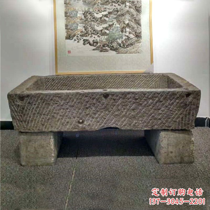 开封仿古做旧石槽雕塑