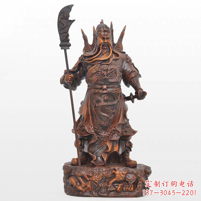 开封精美关公铜雕像,古朴高雅