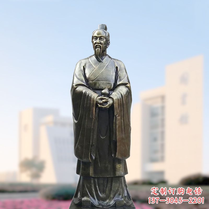 开封仿铜玻璃钢扁鹊雕塑
