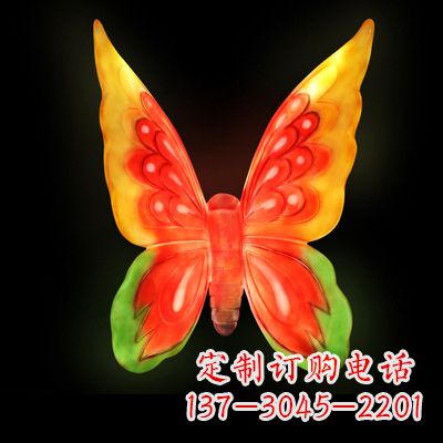 开封艺术雕塑大号黄色发光蝴蝶