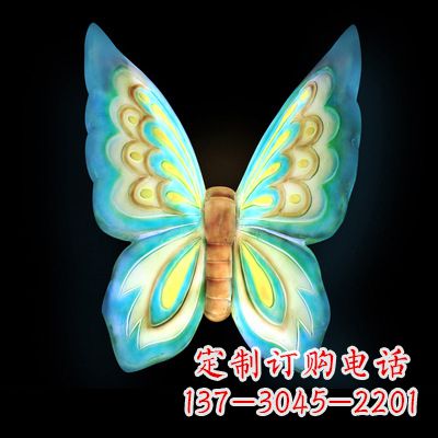 开封 大号蓝色发光蝴蝶塑像
