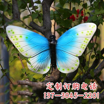 开封精致风韵,蓝白蝴蝶雕塑