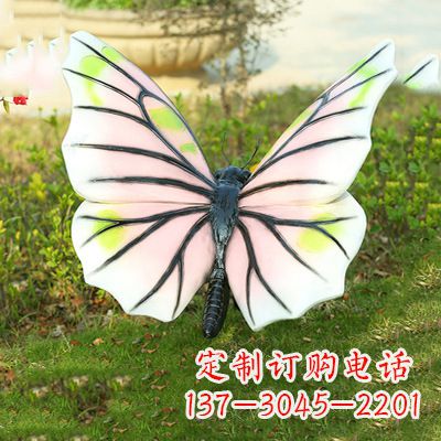 开封浅粉白色仿真蝴蝶雕塑