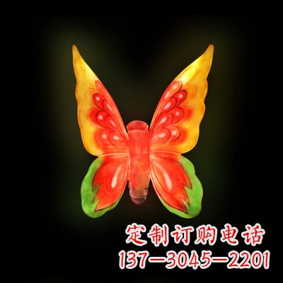 开封精美小号黄色发光蝴蝶雕塑