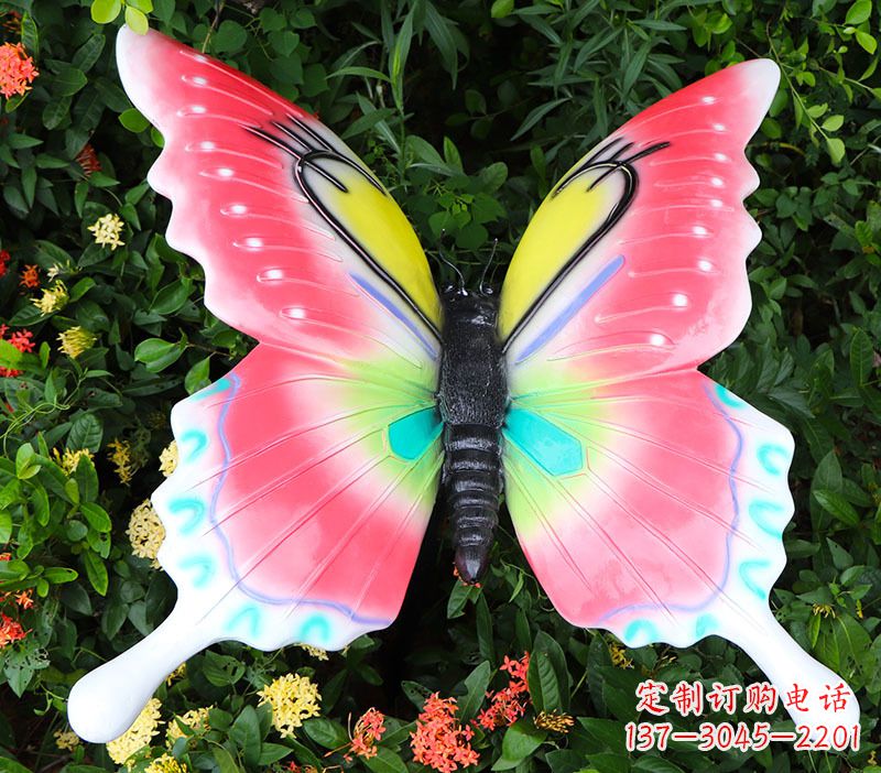 开封仿真蝴蝶摆件花园园林彩绘动物树脂雕塑
