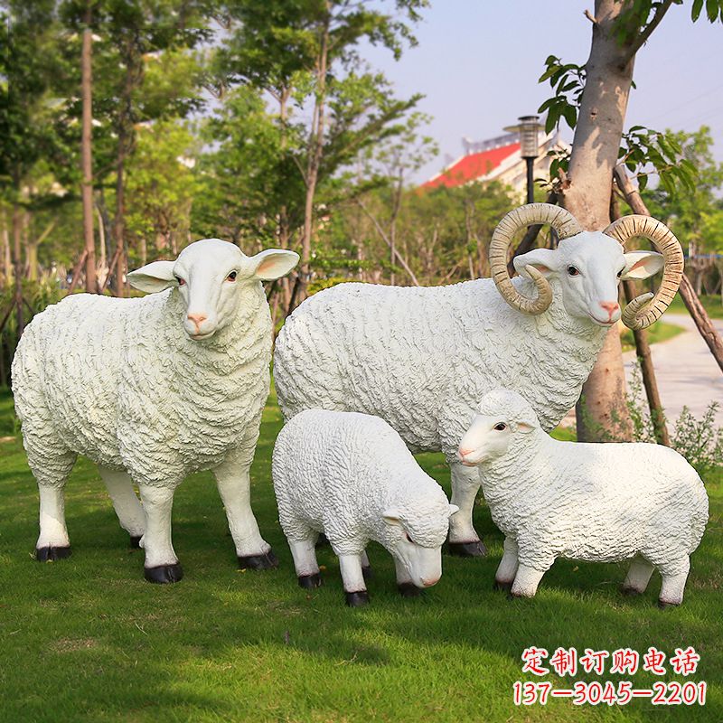 开封乡村绵羊雕塑 – 农家院庭院仿真动物摆件