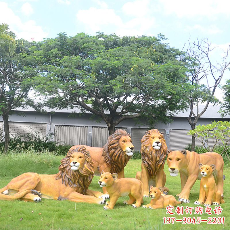 开封仿真狮子玻璃钢雕塑